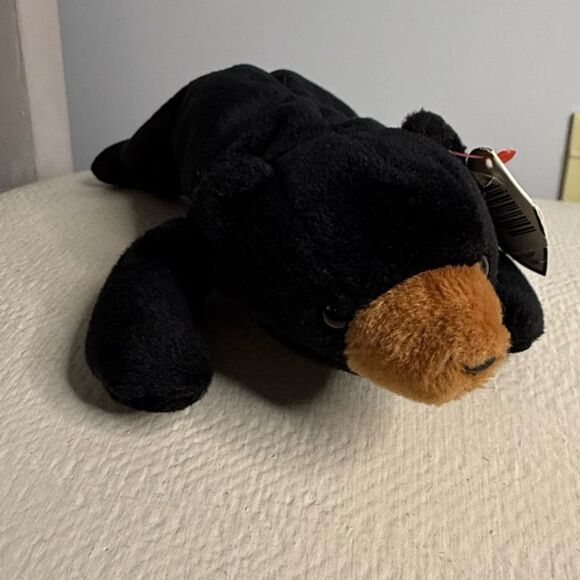 RARE Ty Beanie Baby "Blackie" The Bear Plush Toy Retired 1993 - Picture 1 of 7